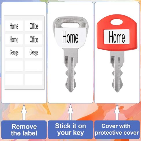 8pcs Key Cap Tags, PVC Plastic Regular House Key Cap Covers, Colorful Keyrings Identifiers Accessories with Blank & Printed Labels for Men & Women- 8 Colors in Saudi Arabia