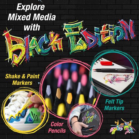 Faber-Castell Shake & Paint Markers: Neon - 4 Count Dual Tip Acrylic Paint Pens - Art Markers for Fabric Painting, Drawing & Art Supplies, Graffiti Markers in Saudi Arabia