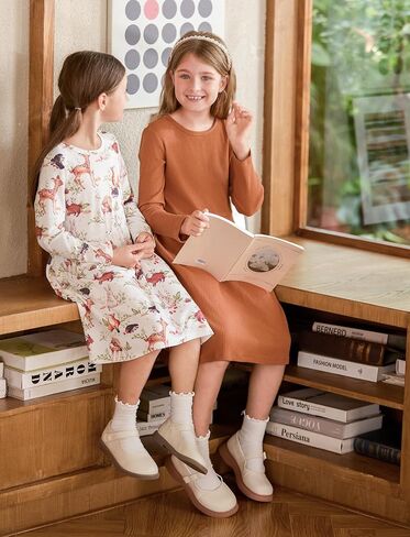 PATPAT Toddler Girl Floral Multipack Dresses 2 Pack Long Sleeve A-line Dress for Girls in Saudi Arabia