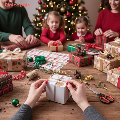UnicoPak 10 Pack 4x4x4 Small Gift Boxes, White Gift Boxes with Lids for Presents, Elegant Treat Boxes for Birthday Party Wedding Holiday Christmas in Saudi Arabia
