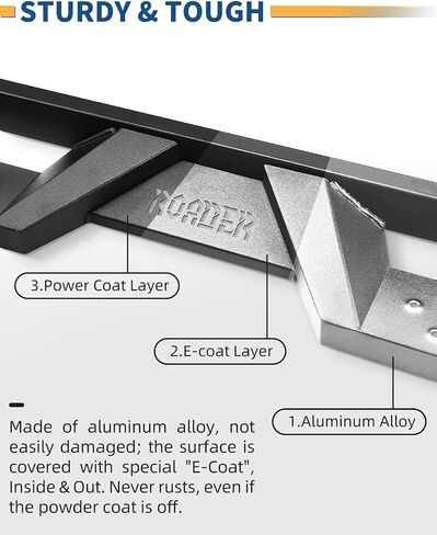 Roader JL Running Boards for 2018-2022 2023 2024 JEEP WRANGLER JL 4 DOOR ، SEDPOND SELED STEPS RAILS ، Bow Design Nerf Bars ، Black Powder Plated Sliped Slive-On ANTER BANS (NO for 2D & JK) in Kuwait
