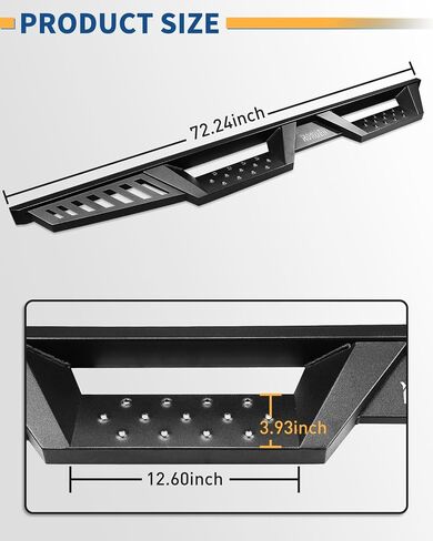 Roader JL Running Boards for 2018-2022 2023 2024 JEEP WRANGLER JL 4 DOOR ، SEDPOND SELED STEPS RAILS ، Bow Design Nerf Bars ، Black Powder Plated Sliped Slive-On ANTER BANS (NO for 2D & JK) in Kuwait