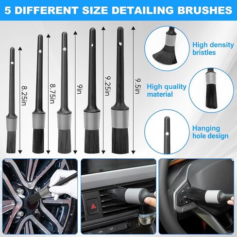 Thinkwork Windshield Cleaner Tool ، مجموعة التنظيف الداخلية للسيارة ، تفاصيل السيارة منظفًا داخليًا مع 10pcs تفاصيل مجموعة الفرشاة ، لوازم وملحقات تلقائية رمادية in Kuwait
