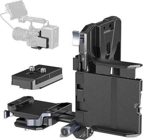 SMALLRIG Foldable V Mount Battery Plate Kit Pro, w/QR Plate for Arca, LCD Screen Protection Bracket & Cable Clips, All-in One Compact Camera Video Rig for Mirrorless/DSLR, for NEEWER V Mount Battery in Kuwait
