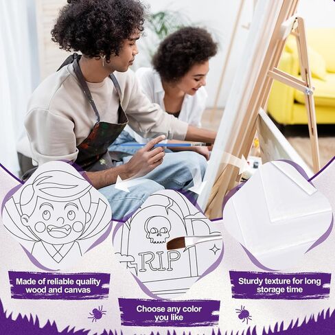 SHERR 96 PCS 12 SETS KIT CANVAS PREAN FOR PANDAY SIP and Paint Kit للبالغين المطبوعون مسبقًا اللوحة اللوحة لصالح هدايا عيد ميلاد DIY الافتراضية ، 8 × 10 بوصات (Retro) in Kuwait