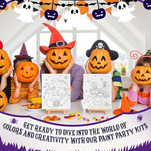 SHERR 96 PCS 12 SETS KIT CANVAS PREAN FOR PANDAY SIP and Paint Kit للبالغين المطبوعون مسبقًا اللوحة اللوحة لصالح هدايا عيد ميلاد DIY الافتراضية ، 8 × 10 بوصات (Retro) in Kuwait