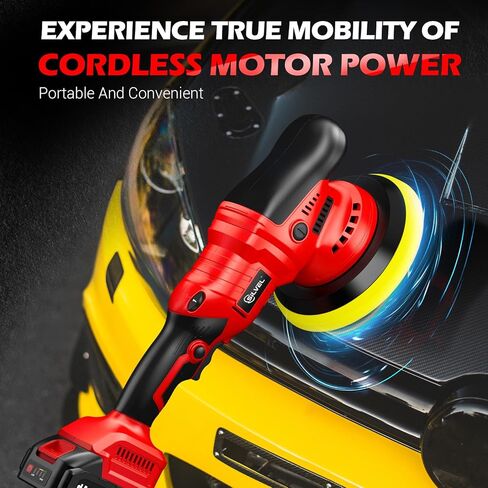 ملمع عازل من سيلفيل، ملمع بقدرة 1600 وات 7 بوصة/6 بوصة لتفصيل السيارة، ماكينة الشمع، 7 سرعات متغيرة، مع 6 وسادات إسفنجية، 3 وسادات صوف، حقيبة تغليف، لتلميع القوارب وإزالة الشعر بالشمع، أحمر in Kuwait