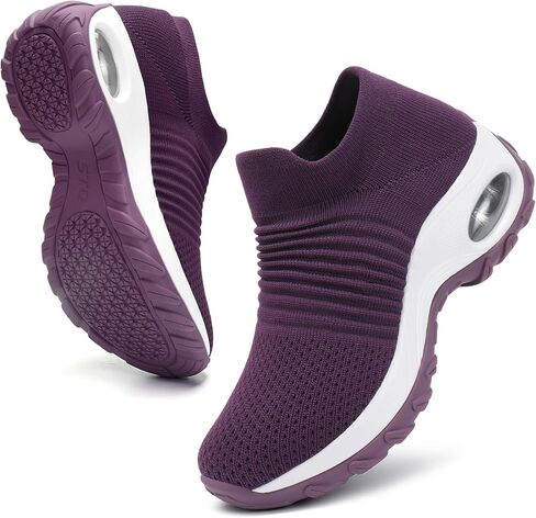 HKR Women's Walking Shoes Arch Support Non Slip Work Shoes Breathable Knit Upper Lightweight for Plantar Fasciitis in Saudi Arabia