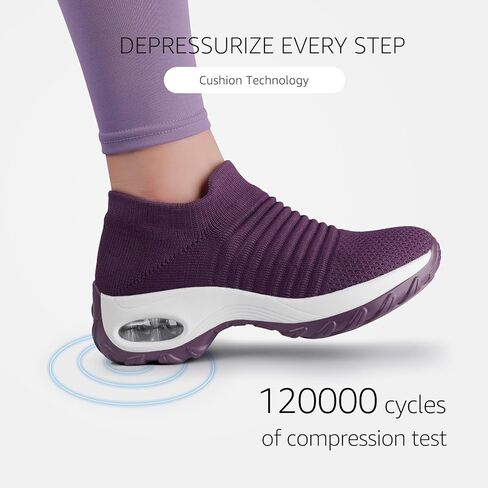 HKR Women's Walking Shoes Arch Support Non Slip Work Shoes Breathable Knit Upper Lightweight for Plantar Fasciitis in Saudi Arabia