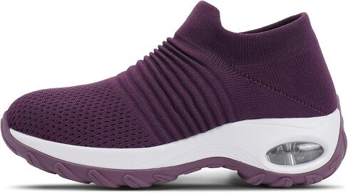HKR Women's Walking Shoes Arch Support Non Slip Work Shoes Breathable Knit Upper Lightweight for Plantar Fasciitis in Saudi Arabia