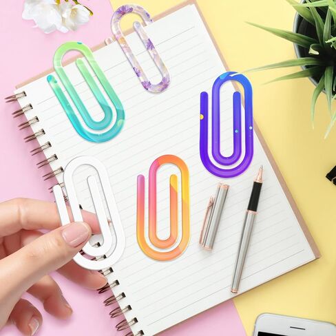 Decorative Jumbo Paper Clips, 4x2 Inches, 15-Pack, Acrylic Sublimation Design,Personalized Office Paperclips for Home, Gift, Crafts, Classroom, School, Teacher, Document Organize Supplies in Saudi Arabia