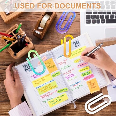 Decorative Jumbo Paper Clips, 4x2 Inches, 15-Pack, Acrylic Sublimation Design,Personalized Office Paperclips for Home, Gift, Crafts, Classroom, School, Teacher, Document Organize Supplies in Saudi Arabia