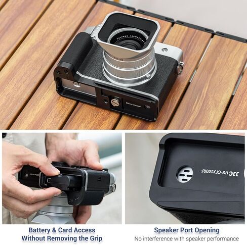 Metal Hand Grip L Bracket for Fuji Fujifilm X-T30 II X-T30 X-T20 X-T10 Anti-Slip Holder, w/Battery Memory Card Compartment Opening & Speaker Hole, Replaces MHG-XT10 in Saudi Arabia
