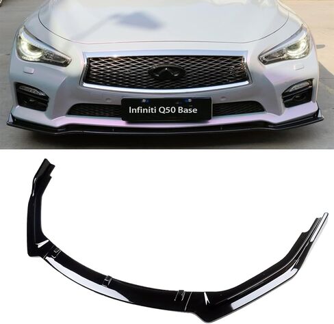 Muco 3pcs جديدة من الأمام الأمامية الأمامية الأمامية متوافقة مع Infiniti Q50 Base 2018 2019 2020 2021 2022 2023 2024 Car Front Spoiler-Carbon Look Front Spoiler Not Fit Q50 Sport in Kuwait