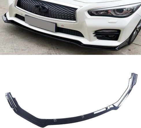 Muco 3pcs جديدة من الأمام الأمامية الأمامية الأمامية متوافقة مع Infiniti Q50 Base 2018 2019 2020 2021 2022 2023 2024 Car Front Spoiler-Carbon Look Front Spoiler Not Fit Q50 Sport in Kuwait