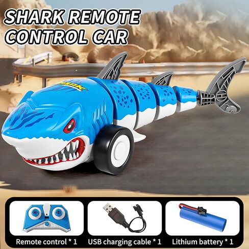 Remote Control Shark Cars Toy,RC Toy Car, RC Monster Truck for Boys 6-12 Year Old,360°Rolling Turns & Slides with Lights Cool Outdoor Toys Birthday Gift for Boy Kids Gifts (Black) in Saudi Arabia