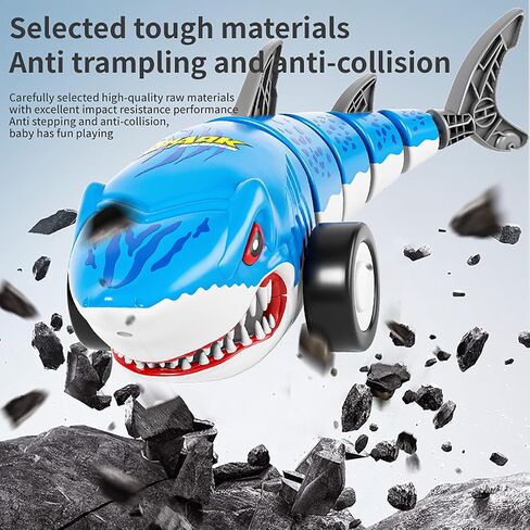 Remote Control Shark Cars Toy,RC Toy Car, RC Monster Truck for Boys 6-12 Year Old,360°Rolling Turns & Slides with Lights Cool Outdoor Toys Birthday Gift for Boy Kids Gifts (Black) in Saudi Arabia