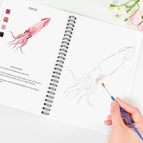 Watercolor Workbooks, 16 Colors Water Color Books Paint Set for Adults, Watercolor Coloring Book for Beginners, Water Color Workbook, 15 Beautiful Paintings for Beginners (Plants) in Saudi Arabia