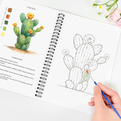 Watercolor Workbooks, 16 Colors Water Color Books Paint Set for Adults, Watercolor Coloring Book for Beginners, Water Color Workbook, 15 Beautiful Paintings for Beginners (Birds) in Saudi Arabia