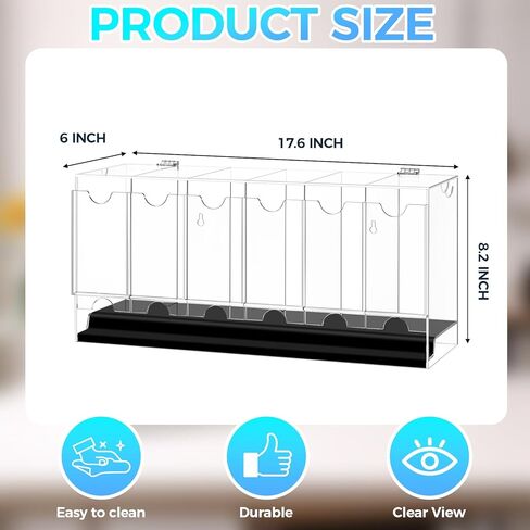 6 فتحات حزمة صافية صافية ، موزع بطاقات العمل ، أكريليك للأشعة فوق البنفسجية حزمة حزمة موزع و Collector Boster Bost in Kuwait