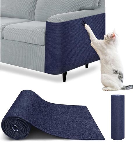 Cat Scratch Furniture Protector – DIY Climb Scratch Mat, Couch Protector from Cat Claws, Trimmable Self-Adhesive Carpet for Sofa, Furniture, Cat Tree (Beige, 78.7" x 15.8") in Saudi Arabia