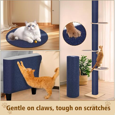 Cat Scratch Furniture Protector – DIY Climb Scratch Mat, Couch Protector from Cat Claws, Trimmable Self-Adhesive Carpet for Sofa, Furniture, Cat Tree (Beige, 78.7" x 15.8") in Saudi Arabia