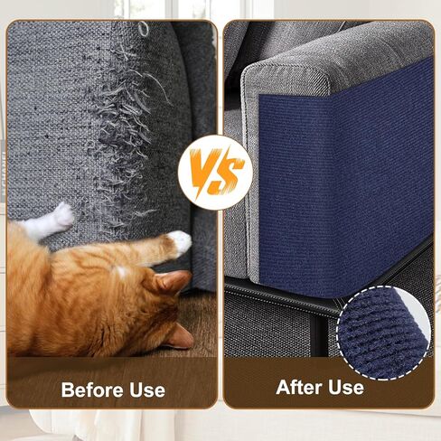 Cat Scratch Furniture Protector – DIY Climb Scratch Mat, Couch Protector from Cat Claws, Trimmable Self-Adhesive Carpet for Sofa, Furniture, Cat Tree (Beige, 78.7" x 15.8") in Saudi Arabia