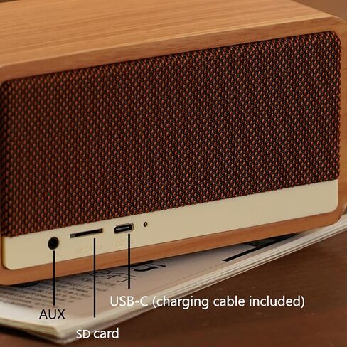 مكبر صوت بلوتوث Radio Vintage ، 2600 مللي أمبير في الساعة راديو معاد شحنه مع هوائي FM مدمج للمطبخ المنزلي وغرفة المعيشة مع مقبض دوار in Saudi Arabia