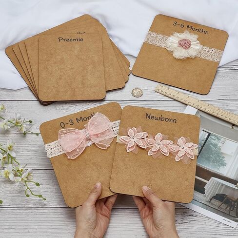 FINGERINSPIRE Wooden Head Band Hair Bow Boards Sets Including 6 Pcs Bow Maker Templates 4 pcs Hairband Display Cards Light Yellow Jewellery Display Cards for Bowknot DIY in Kuwait