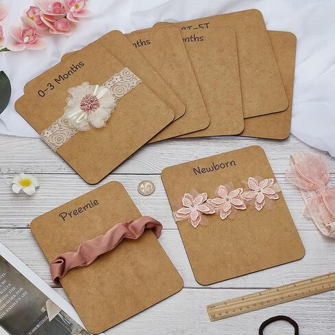 FINGERINSPIRE Wooden Head Band Hair Bow Boards Sets Including 6 Pcs Bow Maker Templates 4 pcs Hairband Display Cards Light Yellow Jewellery Display Cards for Bowknot DIY in Kuwait