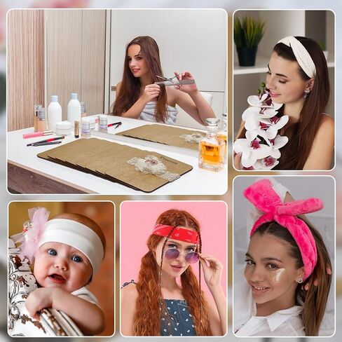 FINGERINSPIRE Wooden Head Band Hair Bow Boards Sets Including 6 Pcs Bow Maker Templates 4 pcs Hairband Display Cards Light Yellow Jewellery Display Cards for Bowknot DIY in Kuwait