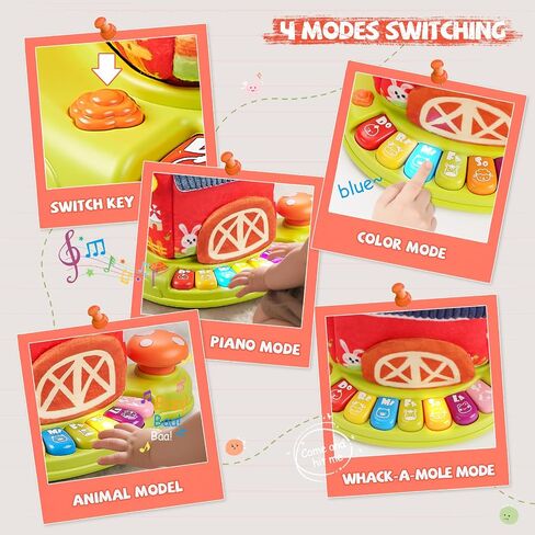 Baby Toys 6-12 Months, Surprise Barn With 12 PCS Stuffed Farm Animals, Mirror, Montessori Sensory Developmental Learning Toys For 6-12 Months, Ideals 6 7 8 9 Month Old Baby Boy Girl Gifts Toy in Saudi Arabia