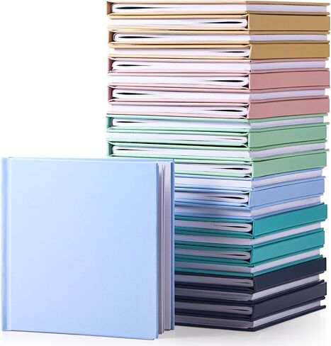 Ireer 24 Pcs 5 x 5 Inch Colorful Hardcover Blank Book Bulk Hardcover Sketchbooks for Kids to Write Stories Blank Books for Journaling Sketching Writing DIY Crafts Supplies 72 Pages(Bright Color) in Saudi Arabia
