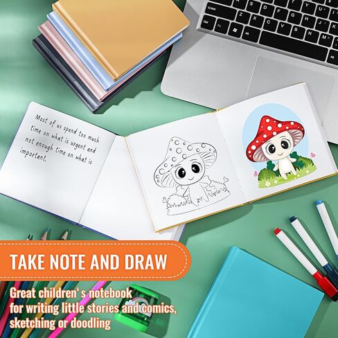 Ireer 24 Pcs 5 x 5 Inch Colorful Hardcover Blank Book Bulk Hardcover Sketchbooks for Kids to Write Stories Blank Books for Journaling Sketching Writing DIY Crafts Supplies 72 Pages(Bright Color) in Saudi Arabia
