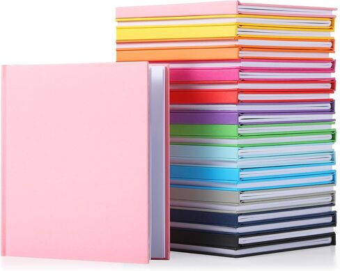 Ireer 24 Pcs 5 x 5 Inch Colorful Hardcover Blank Book Bulk Hardcover Sketchbooks for Kids to Write Stories Blank Books for Journaling Sketching Writing DIY Crafts Supplies 72 Pages(Bright Color) in Saudi Arabia