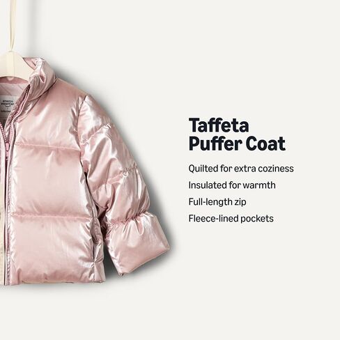 Amazon Essentials x Sofia Grainge Toddler and Baby Girls' Taffeta Puffer Jacket in Saudi Arabia