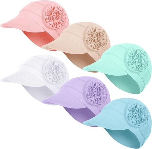 Jenpen 6 PCs قبعات سرطان كيميائية ناعمة للنساء قبعة بيسبول بيسبول تنفس قبعة فسكووز لتساقط الشعر لسرطان الأغطية الرئيسية (أسود ، أبيض ، رمادي داكن ، رمادي فاتح ، كاكي ، حمراء النبيذ) in Saudi Arabia