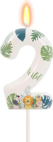 Wild Animal Number 1 Candle for Boys Girls, Wild Theme One Birthday Decorations, First Birthday Decorations for Boy Girl, Jungle Safari Theme Party Supplies in Saudi Arabia