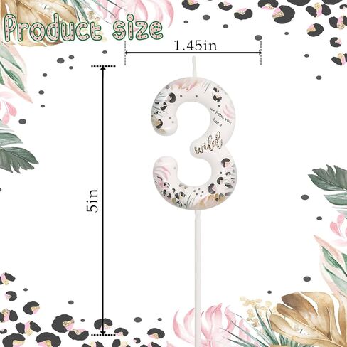 Wild Animal Number 1 Candle for Boys Girls, Wild Theme One Birthday Decorations, First Birthday Decorations for Boy Girl, Jungle Safari Theme Party Supplies in Saudi Arabia