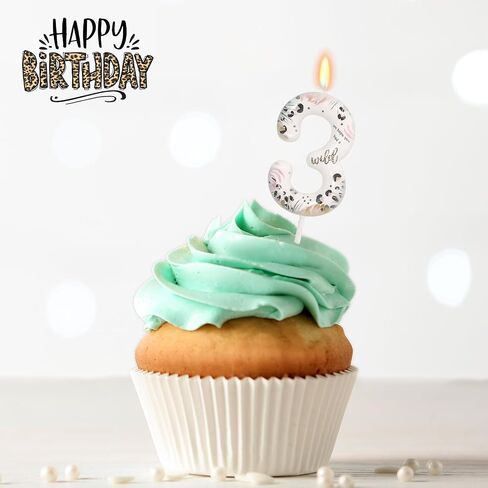 Wild Animal Number 1 Candle for Boys Girls, Wild Theme One Birthday Decorations, First Birthday Decorations for Boy Girl, Jungle Safari Theme Party Supplies in Saudi Arabia