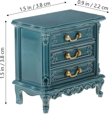 Miniature Wooden Cabinet for Dollhouse: 1:12 Scale Dollhouse Furniture Cabinet Wooden Mini Drawer Accessories Kitchen Photo Props for Kids Play Toy Living Room Decoration in Saudi Arabia