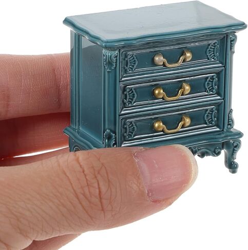 Miniature Wooden Cabinet for Dollhouse: 1:12 Scale Dollhouse Furniture Cabinet Wooden Mini Drawer Accessories Kitchen Photo Props for Kids Play Toy Living Room Decoration in Saudi Arabia