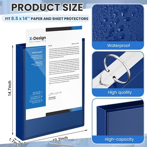 Henoyso 4 Pcs Legal Size Binder with View Cover 3 Ring 1" Durable White Binders for 8.5" x 14" Paper Hold up to 175 Sheets for Documents Artwork, Office, Home, Work Places in Saudi Arabia