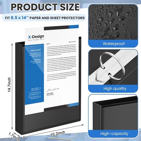 Henoyso 4 Pcs Legal Size Binder with View Cover 3 Ring 1" Durable White Binders for 8.5" x 14" Paper Hold up to 175 Sheets for Documents Artwork, Office, Home, Work Places in Saudi Arabia
