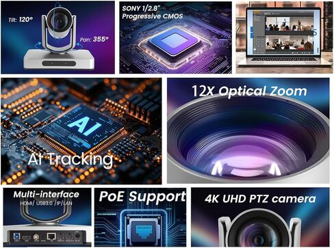 كاميرا AVKANS AI للتتبع التلقائي NDI، 20X بث مباشر HDMI SDI USB3.0 كاميرا PTZ للبث المباشر لعبادة الكنيسة والحدث، كاميرا Facebook YouTube Livestream بميزانية محدودة (NDI HX2 & NDI HX3) in Kuwait