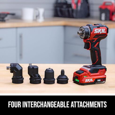 SKIL Brushless 20V Compact Multi-Head Drill Driver Kit Including 2.0 Ah USB-C Battery & PD Charger-QD6293B-10 in Saudi Arabia