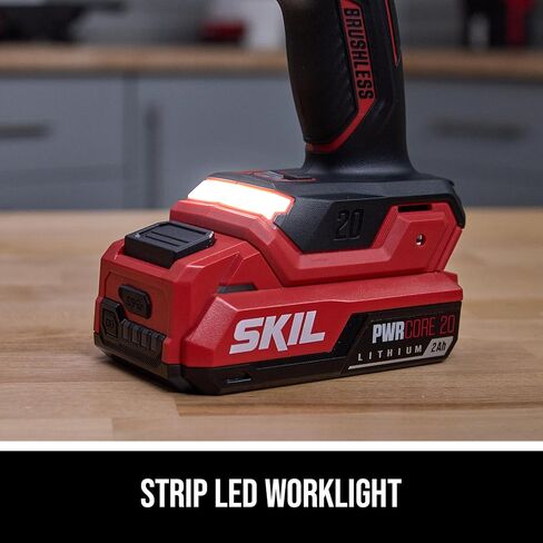 SKIL Brushless 20V Compact Multi-Head Drill Driver Kit Including 2.0 Ah USB-C Battery & PD Charger-QD6293B-10 in Saudi Arabia