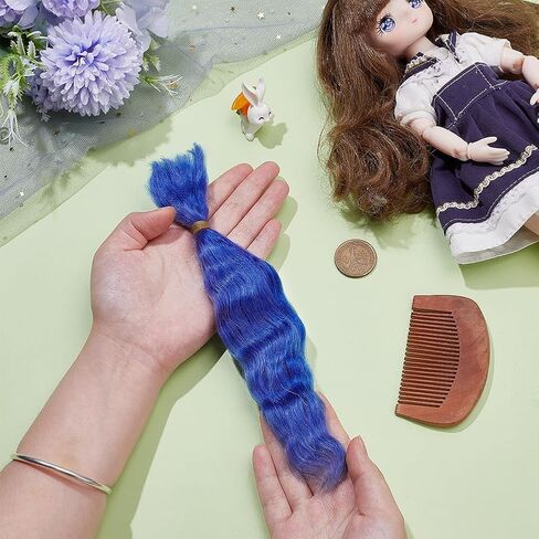 Ph Pandahall Doll Doll Hair Wig Mohair Wafts Long Curly Hair Dolls Hair Hair Black Fumpurine Wigs Faux Hair Extensions استبدال شعر مستعار لدمى صنع الفنون Supplie Diy Hair Hair Craft 9 بوصة طويلة in Saudi Arabia