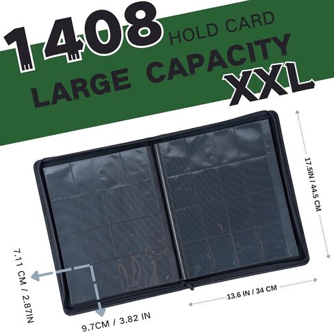 1408+ Pockets Trading Card Binder, 16-Pocket Card Ablum Compatible with MTG,Sports Cards & Other Standard Size Trading Card (Black) in Kuwait