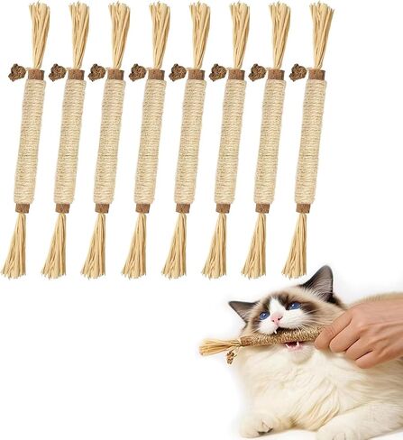 Natural Silvervine Sticks Cat Toys, Catmint Silvervine Blend Sticks, Catnip Kittens Chew Toys Teeth Cleaning (6 Pack) in Saudi Arabia